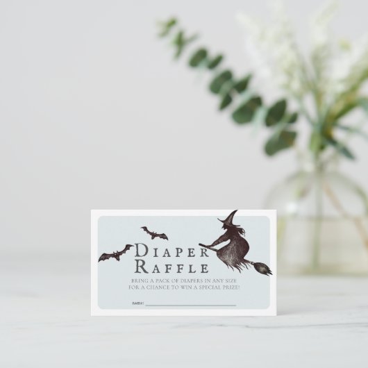 Halloween Blue Baby Diaper Raffle Ticket Begleitkarte (Stehend Vorderseite)