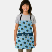 Halloween Blue Black Minimal Muster Schürze (Insitu)