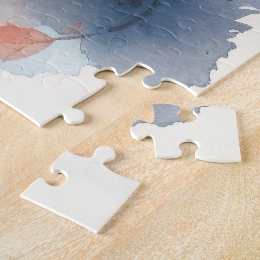 Halloween-Blue Cat mit Pumpkins Beängstigend Puzzle (Seite)