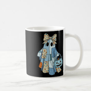 Halloween Blue Denim Boo Ghost Floral Coquette Fal Kaffeetasse