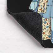 Halloween Blue Denim Ghost Trendy Denim Patchwork Mousepad (Ecke)
