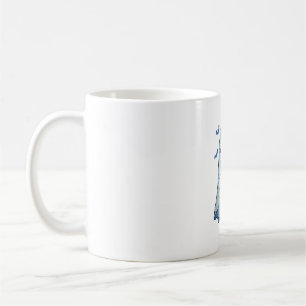 Halloween Blue Denim Ghost und Cat Kaffeetasse