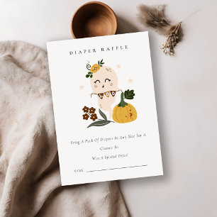 Halloween Blue Ghost Boo Diaper Raffle Baby Dusche Begleitkarte