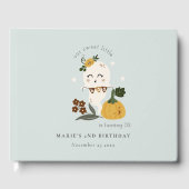 Halloween Blue Ghost Little Boo Jedes Alter Geburt Gästebuch (Vorderseite)