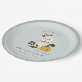 Halloween Blue Ghost Little Boo Jedes Alter Geburt Pappteller (Schrägansicht)