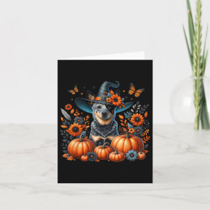 Halloween Blue Heeler Dog Pumpkin Herbstsaison Fl Karte