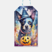 Halloween Blue Heeler mit Pumpkins Beängstigend Geschenkanhänger (Vorderseite)