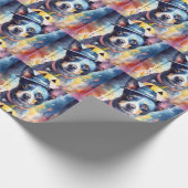 Halloween Blue Heeler mit Pumpkins Beängstigend Geschenkpapier (Ecke)