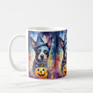 Halloween Blue Heeler mit Pumpkins Beängstigend Kaffeetasse