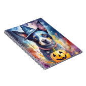 Halloween Blue Heeler mit Pumpkins Beängstigend Notizblock (Rechte Seite)