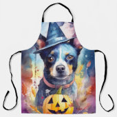 Halloween Blue Heeler mit Pumpkins Beängstigend Schürze (Vorderseite)