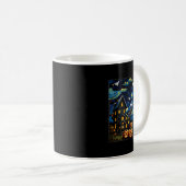 Halloween Blue Jay Starry Night Kaffeetasse (VorderseiteRechts)