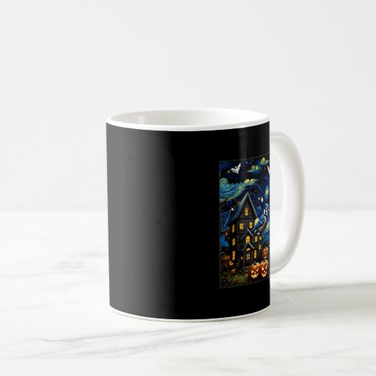 Halloween Blue Jay Starry Night Kaffeetasse (VorderseiteRechts)
