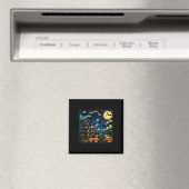 Halloween Blue Jay Starry Night Magnet (In Situ (Geschirrspüler))
