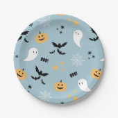 Halloween Blue Pappteller (Vorderseite)
