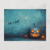 Halloween Blue Trick oder Treat Postkarte (Vorderseite)