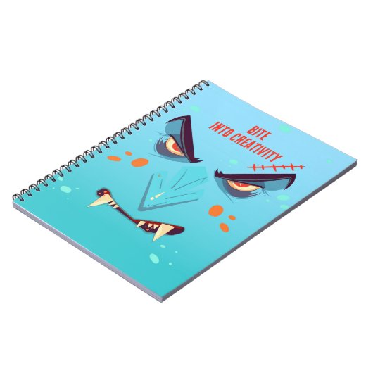 Halloween Blue Vampire Face Spiral Notebook Notizblock (Linke Seite)