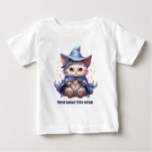 Halloween Blue Witte Kitten Baby T-shirt (Vorderseite)