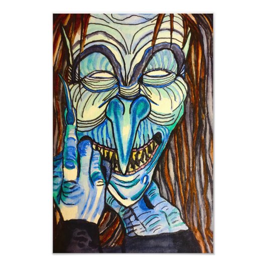 HALLOWEEN BLUES WITCH FOTODRUCK (Vorne)