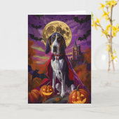 Halloween Bluetick Coonhound Dog Pumpkins Beängsti Karte (Gelbe Blume)