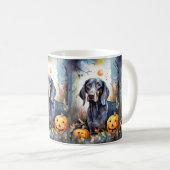 Halloween Bluetick Coonhound mit Pumpkins Beängsti Kaffeetasse (VorderseiteRechts)