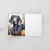 Halloween Bluetick Coonhound mit Pumpkins Beängsti Karte (Innenseite)