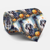 Halloween Bluetick Coonhound mit Pumpkins Beängsti Krawatte (Gerollt)