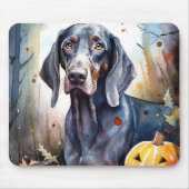 Halloween Bluetick Coonhound mit Pumpkins Beängsti Mousepad (Vorne)