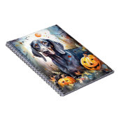 Halloween Bluetick Coonhound mit Pumpkins Beängsti Notizblock (Rechte Seite)