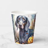 Halloween Bluetick Coonhound mit Pumpkins Beängsti Pappbecher (Vorderseite)