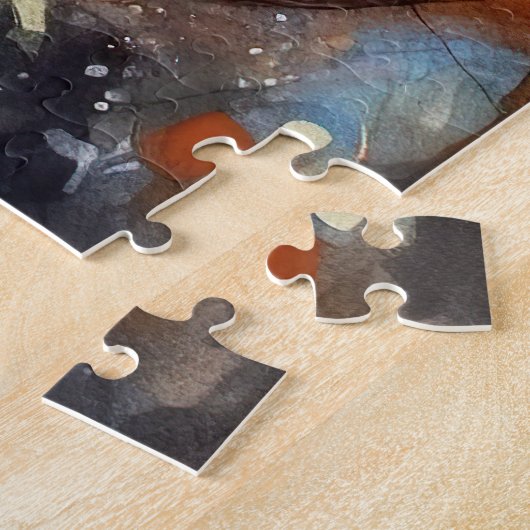 Halloween Bluetick Coonhound mit Pumpkins Beängsti Puzzle (Seite)