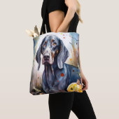 Halloween Bluetick Coonhound mit Pumpkins Beängsti Tasche (Von Nahem)