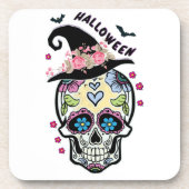 Halloween Blume Skull Getränkeuntersetzer (Vorderseite)