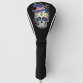 Halloween Blume Skull Golf Headcover (Vorderseite)