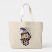 Halloween Blume Skull Jumbo Stoffbeutel (Rückseite)