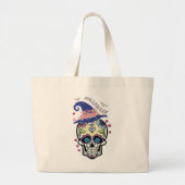 Halloween Blume Skull Jumbo Stoffbeutel (Vorne)