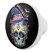 Halloween Blume Skull Keramikknauf (Rechts)