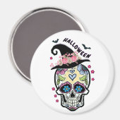 Halloween Blume Skull Magnet (Vorderseite/Rückseite)