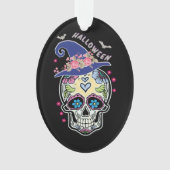 Halloween Blume Skull Ornament (Vorderseite)