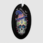 Halloween Blume Skull Ornament (Vorderseite)