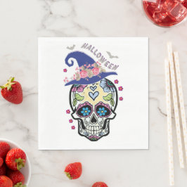 Halloween Blume Skull Serviette