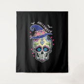 Halloween Blume Skull Wandteppich (Vorderseite)