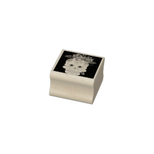 Halloween-Blumen-Zuckerschädel Gummistempel