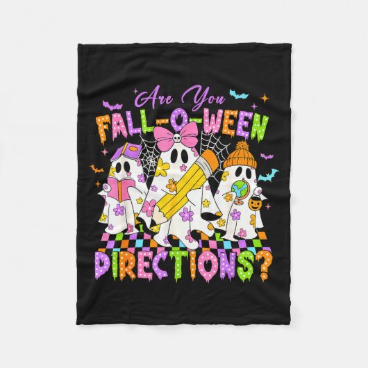 Halloween Blumengeist Lehrer Bist du Falloween D Fleecedecke (Vorderseite)