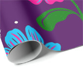 halloween blumenschädel Blume lila Geschenkpapier (Rolleneckpunkt)