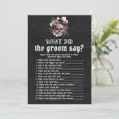 Halloween Blumenschädel, was der Gräuel zum Spiel Einladung (Stehend Vorderseite)