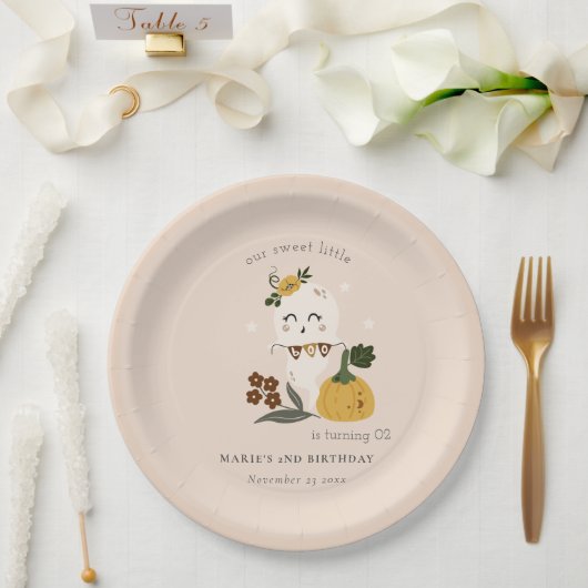 Halloween Blush Ghost Little Boo jedes Alter Gebur Pappteller (Hochzeit)