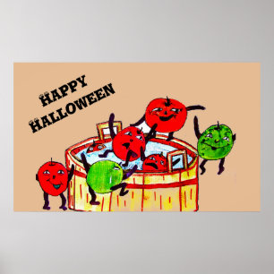 HALLOWEEN BOBING FÜR ÄPFEL PARTY POSTER