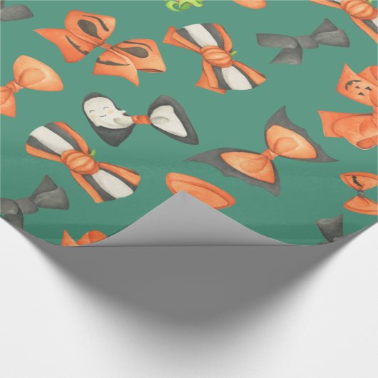 Halloween-Bogen in Orange und Schwarz Geschenkpapier (Ecke)