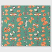 Halloween-Bogen in Orange und Schwarz Geschenkpapier (Flach)